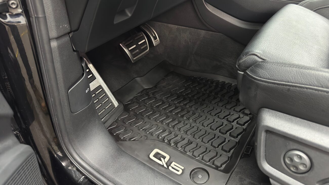 The same floor mat cleaned back to black