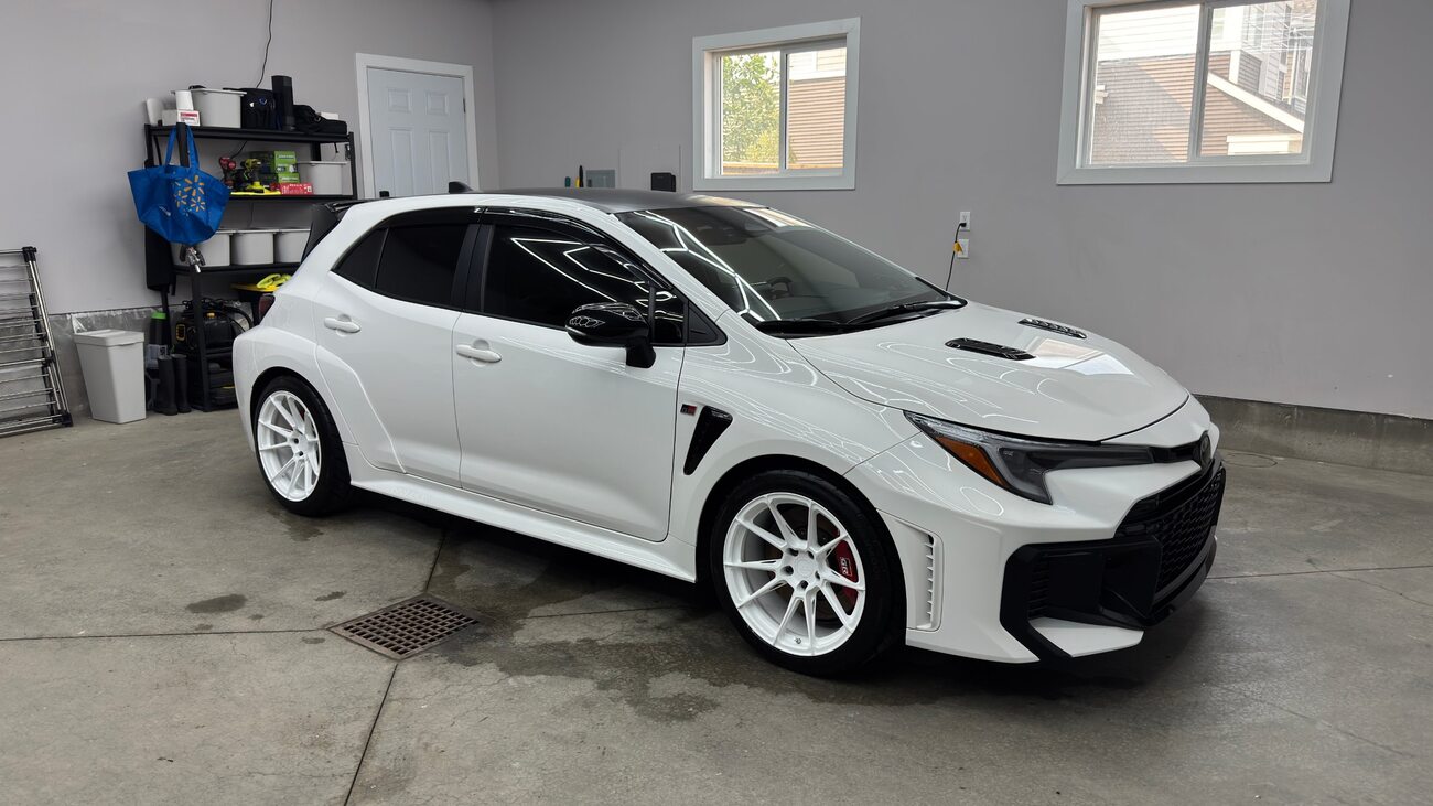 White GR Corolla finished in the studio