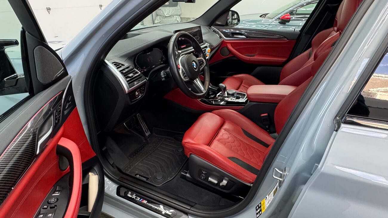 BMW interior with red leather